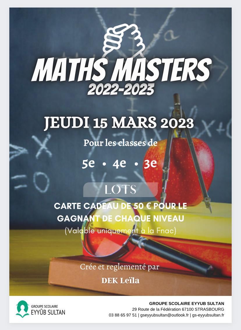 Maths masters 2022 – 2023